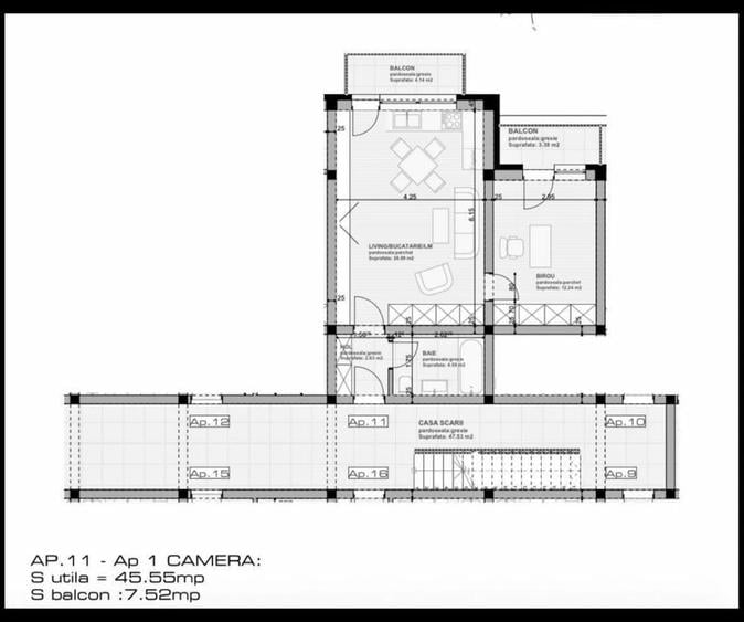 Apartament cu 2 camere în Sânpetru