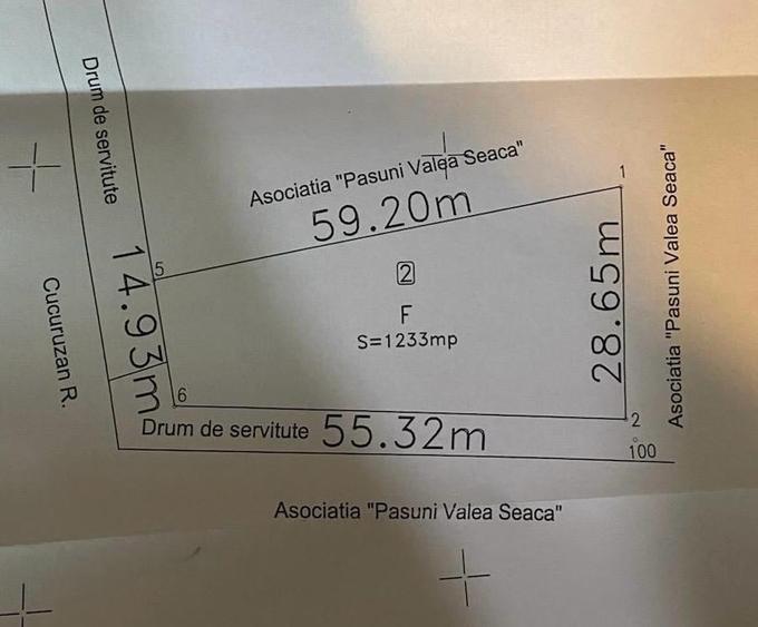 Teren Construcții extravilan de 1233 mp, în Baciu