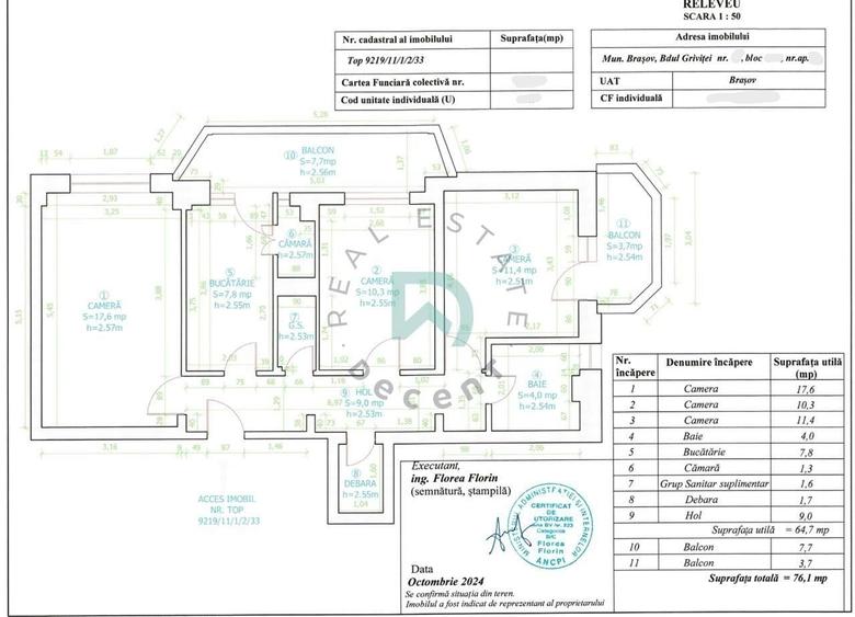 Apartament cu 3 camere decomandat în Sud