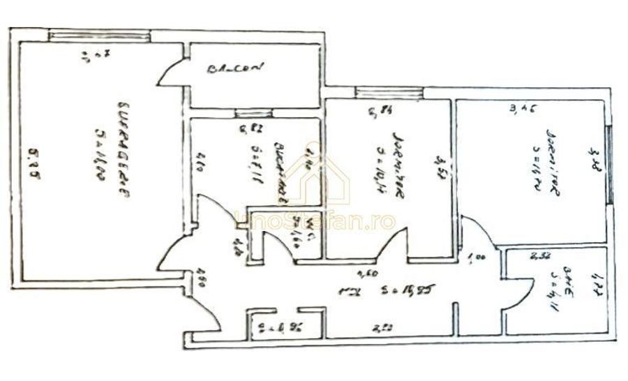 Apartament cu 3 camere decomandat, mobilat în Gara