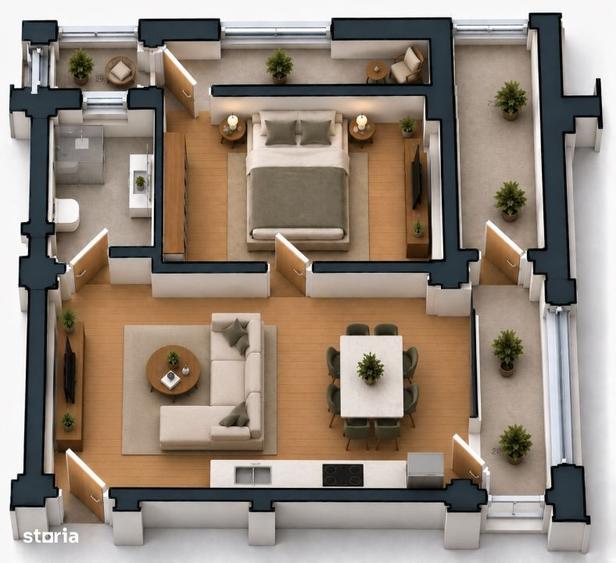Apartament cu 2 camere în Făcăi