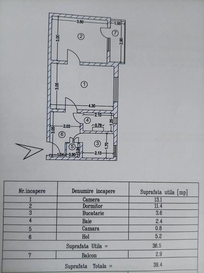 Apartament cu 2 camere decomandat în Central