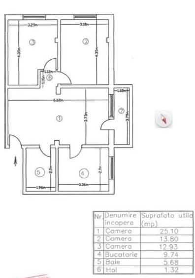 Apartament3 Camere,Aparatorii Patriei,Metrou,bl.2010,et1/2/m,Amenajat,centrala - 16