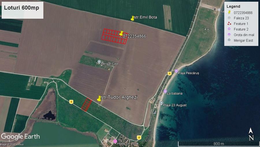 Teren agricol extravilan de 600 mp, în 23 August