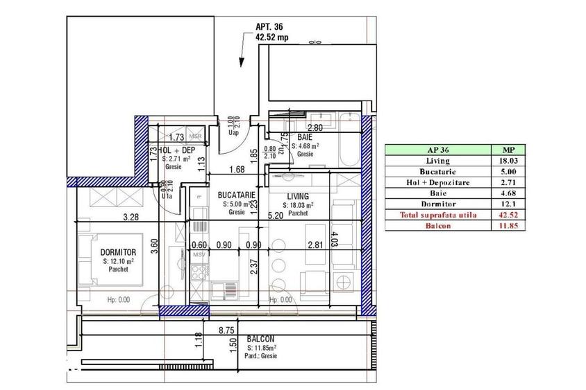 Apartament cu 2 camere în Bartolomeu