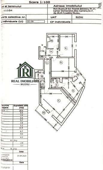 Apartament cu 3 camere decomandat în Bălcescu