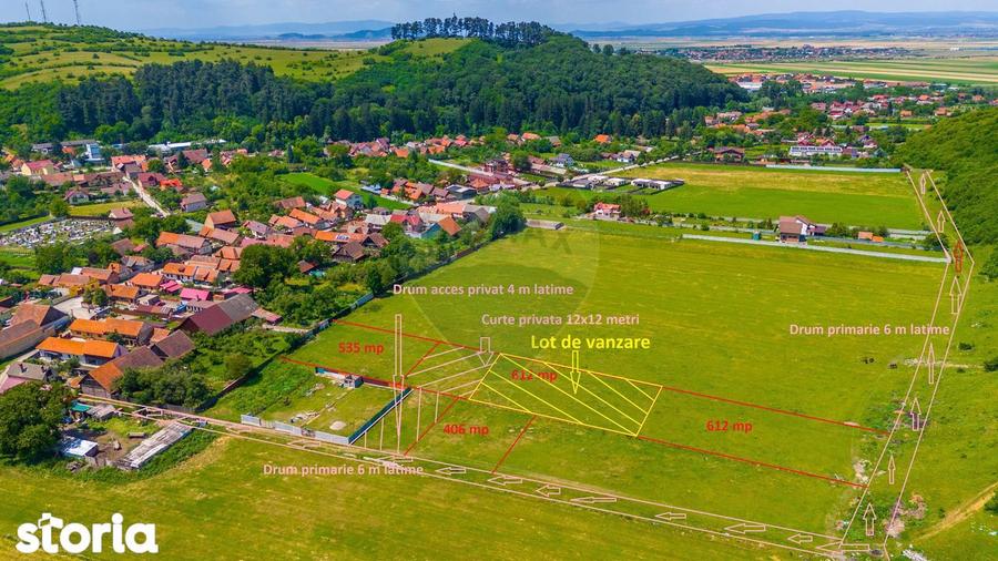 Teren de 612 mp, în Tărlungeni