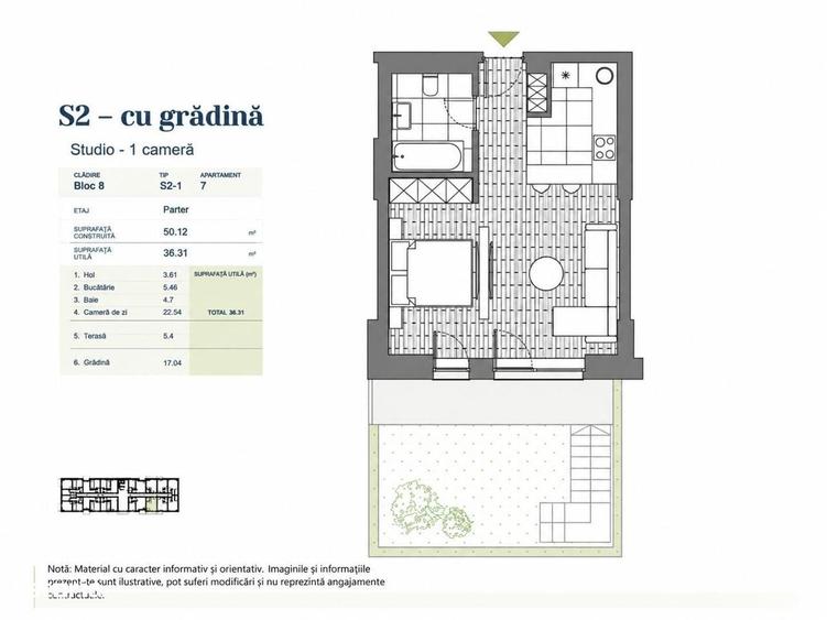 Apartament cu 3 camere în Tunari