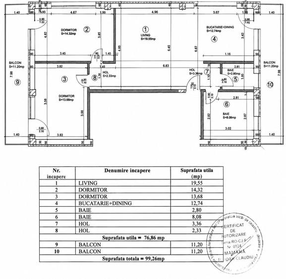Apartament cu 3 camere în Bună Ziua
