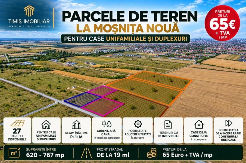 Teren Construcții intravilan de 620 mp, în Moșnița Nouă