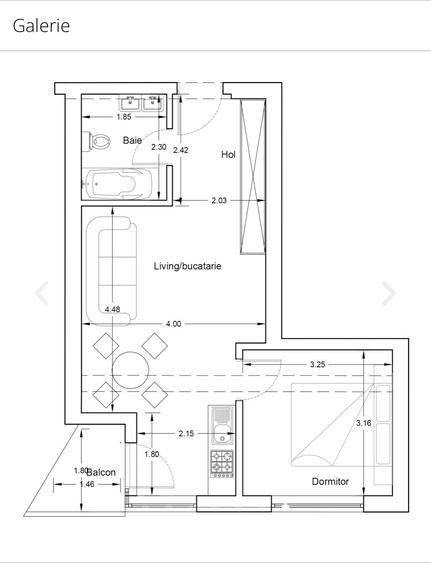 Apartament cu 2 camere în Nord