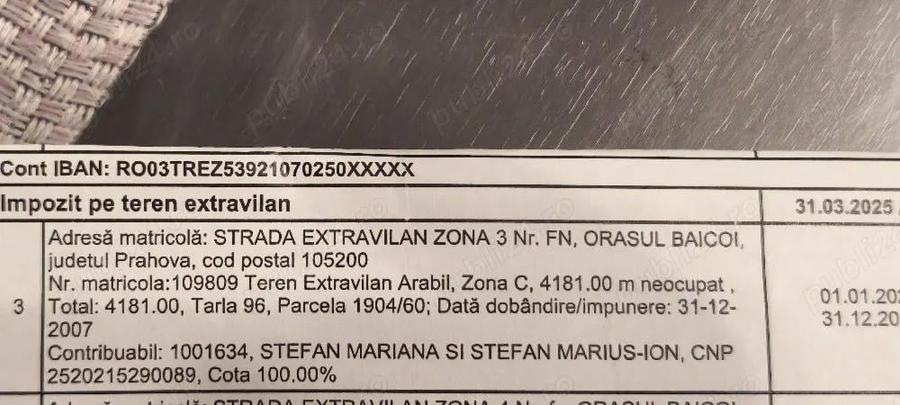 Teren de 4079 mp, în Goruna