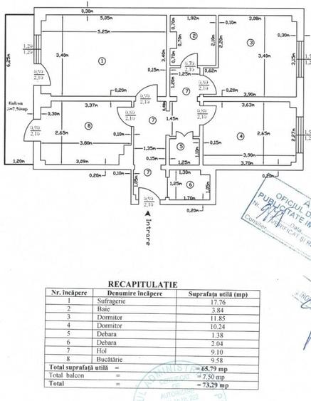 Apartament cu 3 camere decomandat în Central