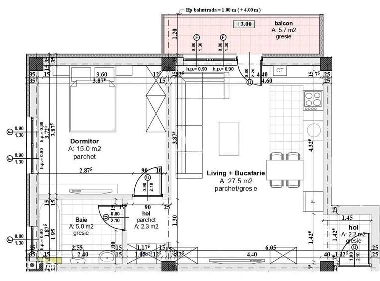Apartament cu 3 camere în Central