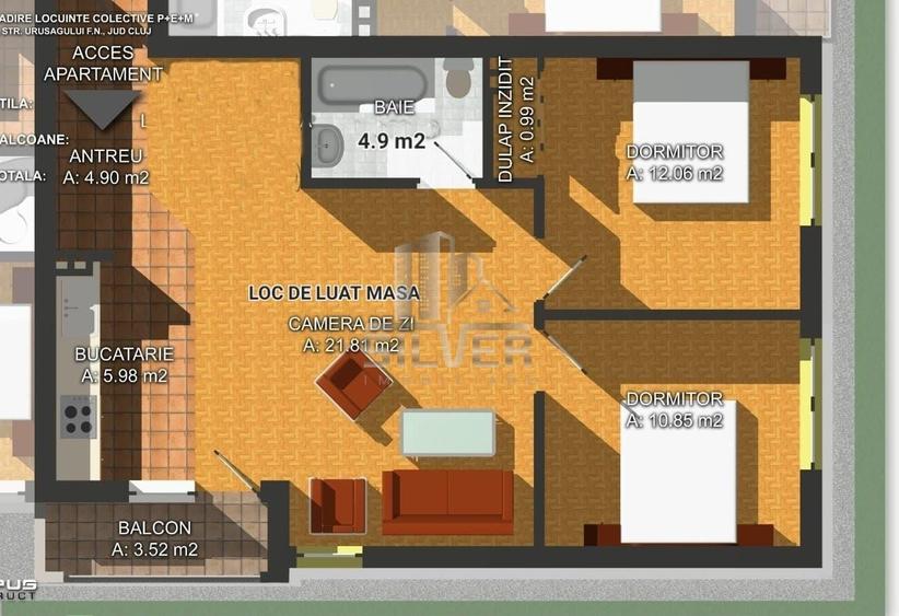 Apartament cu 3 camere la cheie+2 parcari.PRET REDUS. - 5