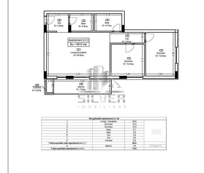 Apartament cu 3 camere/67mp/imobil calitativ/CF/PRET REDUS. - 4