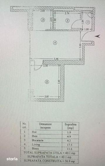 Apartament cu 2 camere în Tei