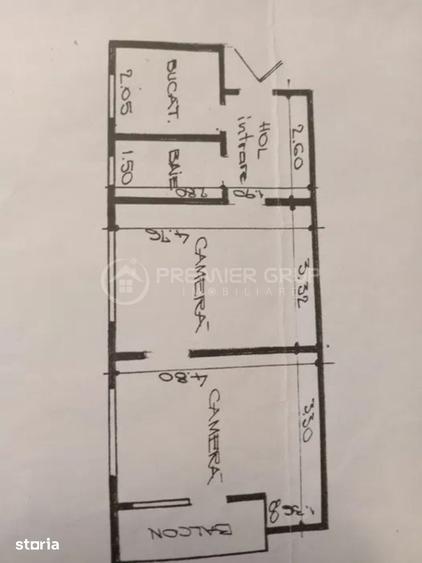 Apartament cu 2 camere nedecomandat în Tudor Vladimirescu