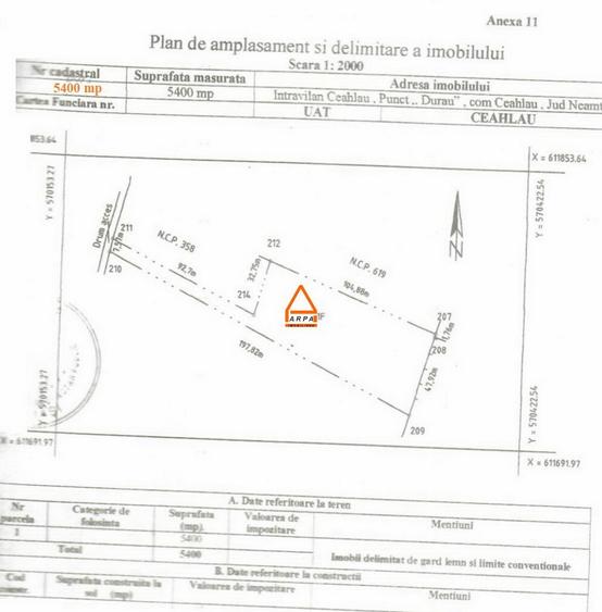 Teren Construcții intravilan de 5400 mp, în Ceahlău