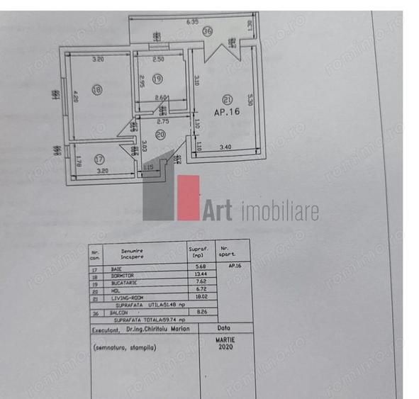 Apartament cu 2 camere decomandat în Dobroești