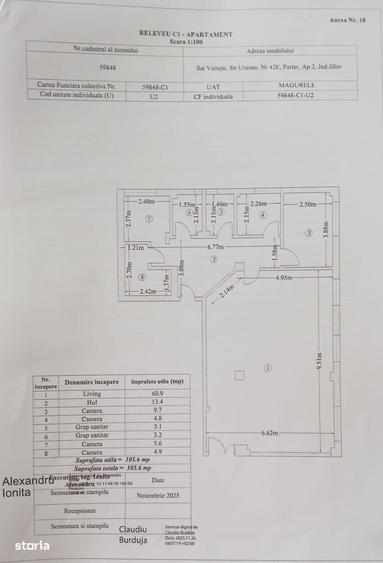 Apartament cu 3 camere în Central