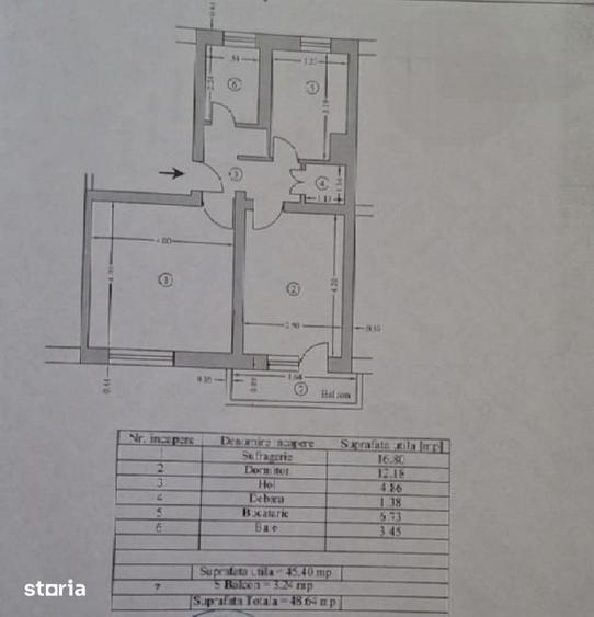 Apartament cu 2 camere decomandat în Central