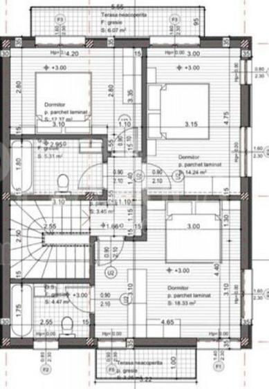 Duplex cu 5 camere cu Canalizare în Chinteni