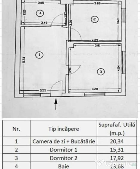 Casă cu 3 camere cu Teren 1783 Mp în Central