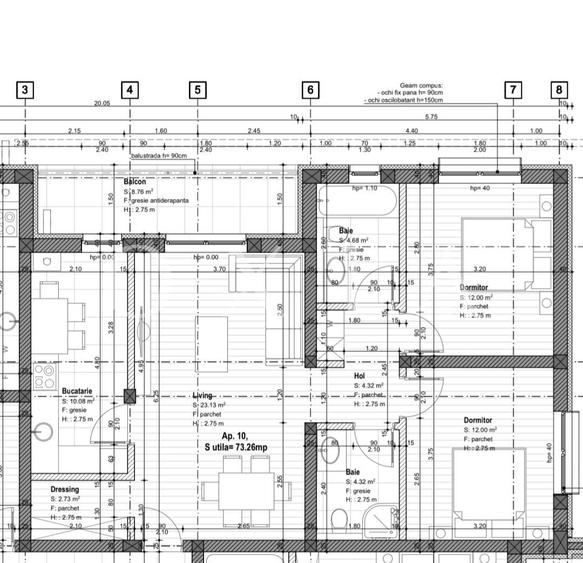 Apartament cu 3 camere semidecomandat, mobilat în Giroc