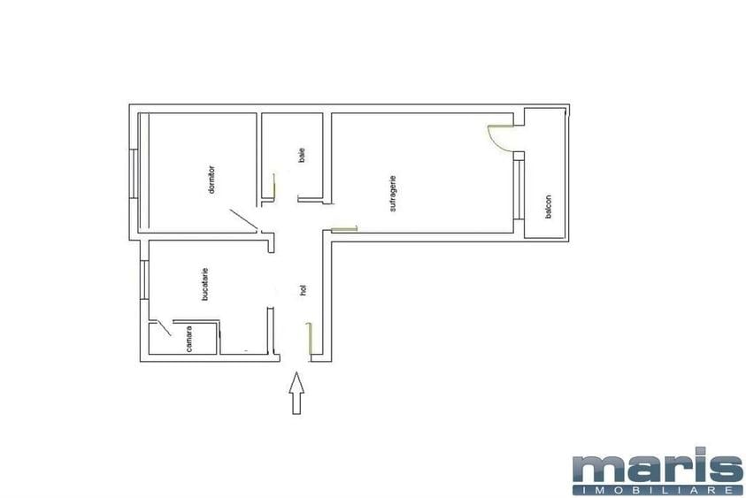 Apartament cu 2 camere decomandat în Tudor Vladimirescu