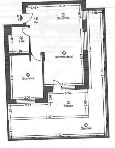 Apartament cu 2 camere semidecomandat în Lipovei