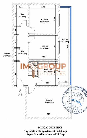 Bloc din 1986 - 3 camere decomandat - Dancu