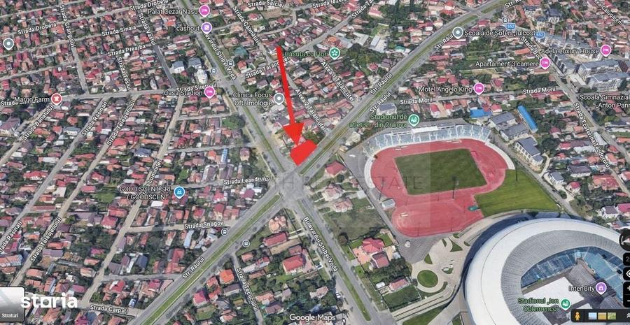 Teren 500 mp , colt stradal, vizibilitate maxima, langa stadion Crai - 1