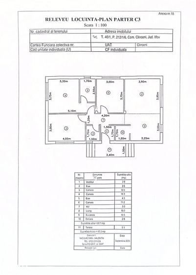 Casă cu 3 camere cu Teren 250 Mp în Clinceni