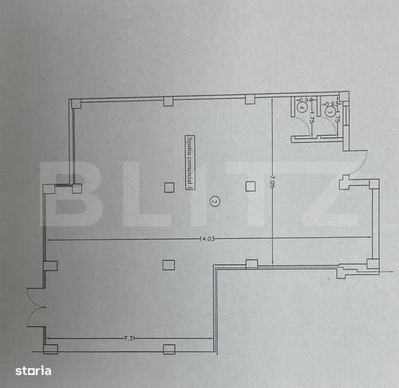 Spațiu comercial, de 113 mp, în Central