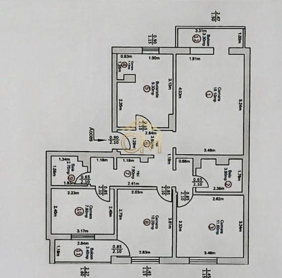 Apartament cu 4 camere decomandat, mobilat în Central