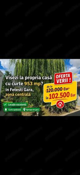 Casă cu Teren 953 Mp în Fetești-Gară
