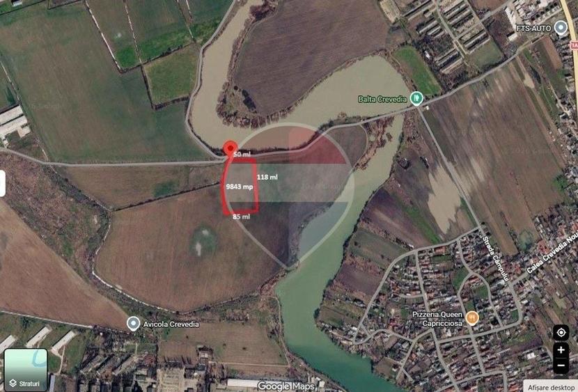 Teren agricol intravilan de 9843 mp, în Crevedia