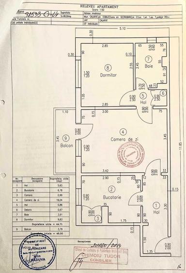 Apartament cu 2 camere semidecomandat în Central