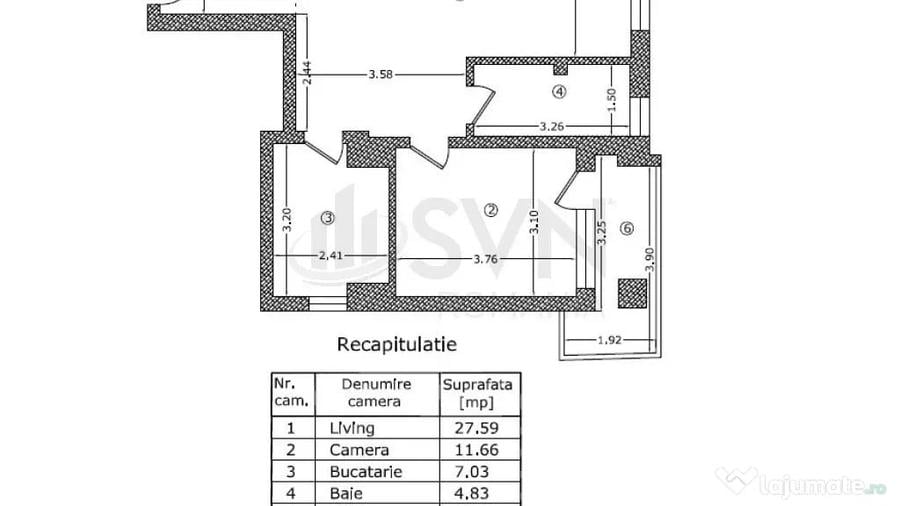Apartament cu 2 camere decomandat în Chibrit