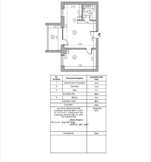 Apartament cu 2 camere semidecomandat în Aviației