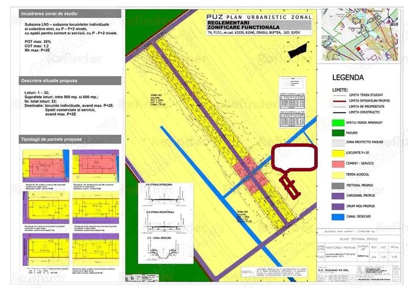 Teren de 1024 mp, în Central