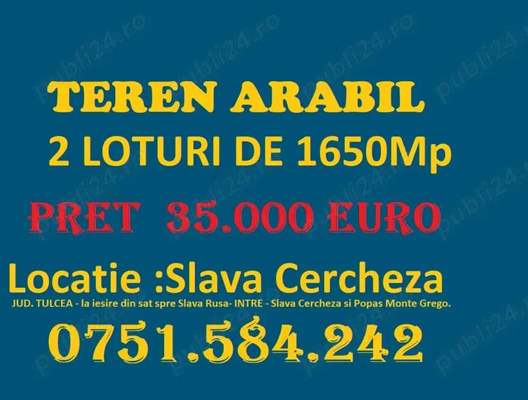 Teren de 1650 mp, în Slava Cercheză