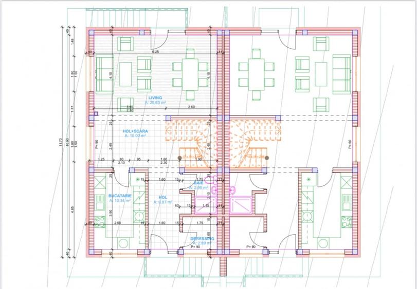 Duplex cu 4 camere cu Canalizare în Apahida