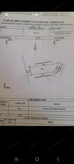 Teren de 834 mp, în Ceauru