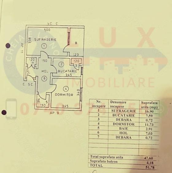 Apartament cu 2 camere decomandat în Babadag