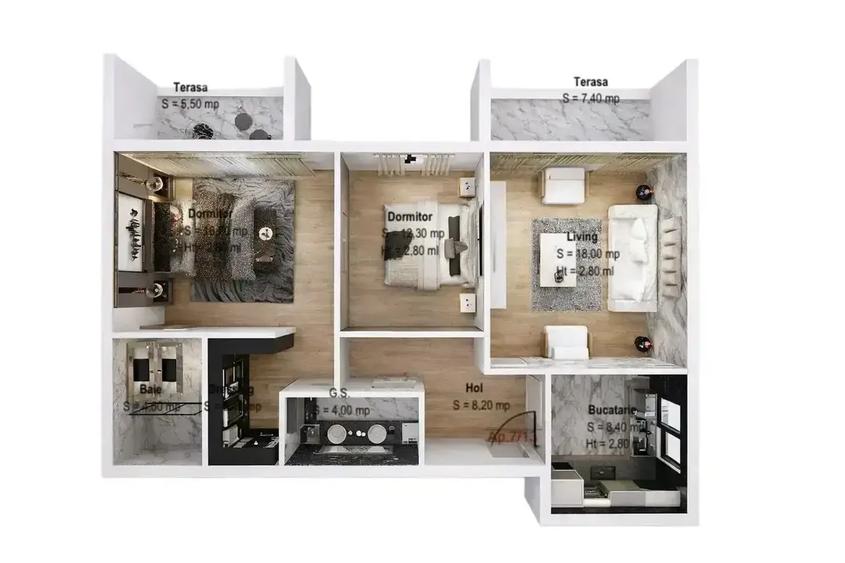 Apartament cu 3 camere decomandat în Theodor Pallady