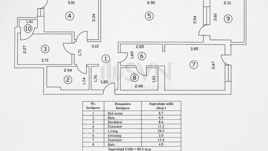Apartament cu 3 camere decomandat în Dacia