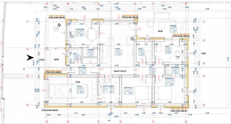 Casă cu 4 camere decomandat cu Teren 636 Mp în Chinteni