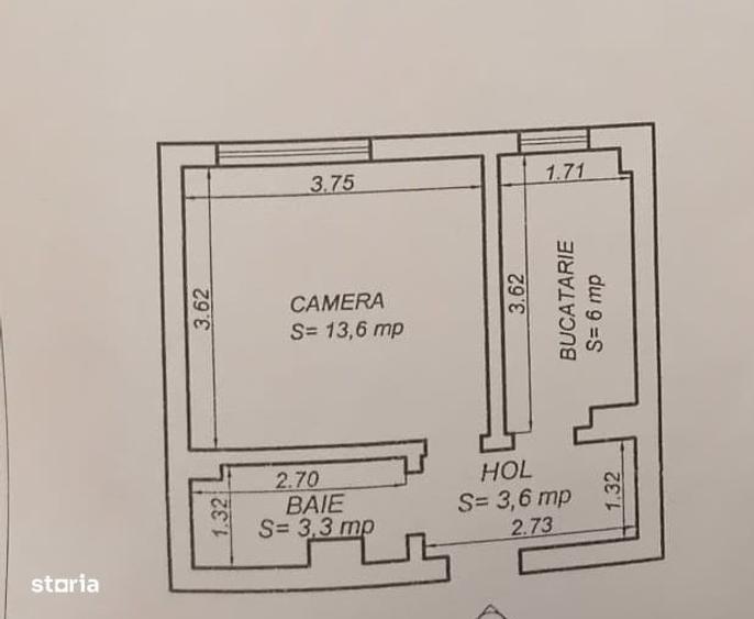 Garsonieră decomandată în Brătianu